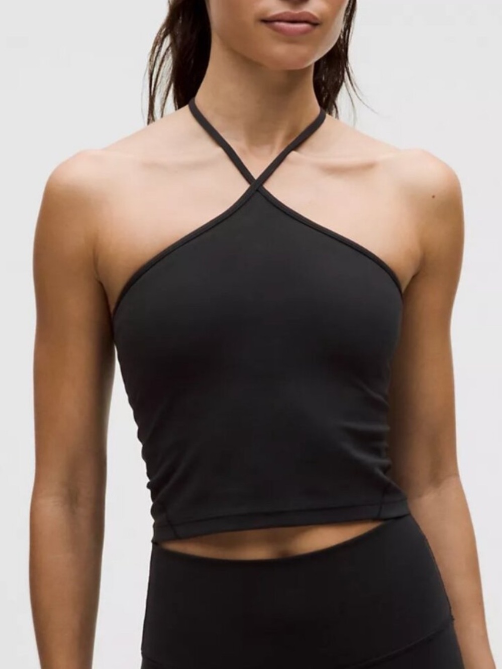 Lululemon Black Halter Crop Top size 4
